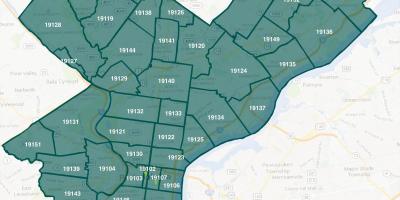 Zip code mapa ng Philadelphia