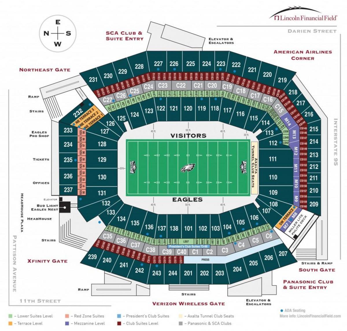 Philadelphia eagles stadium mapa