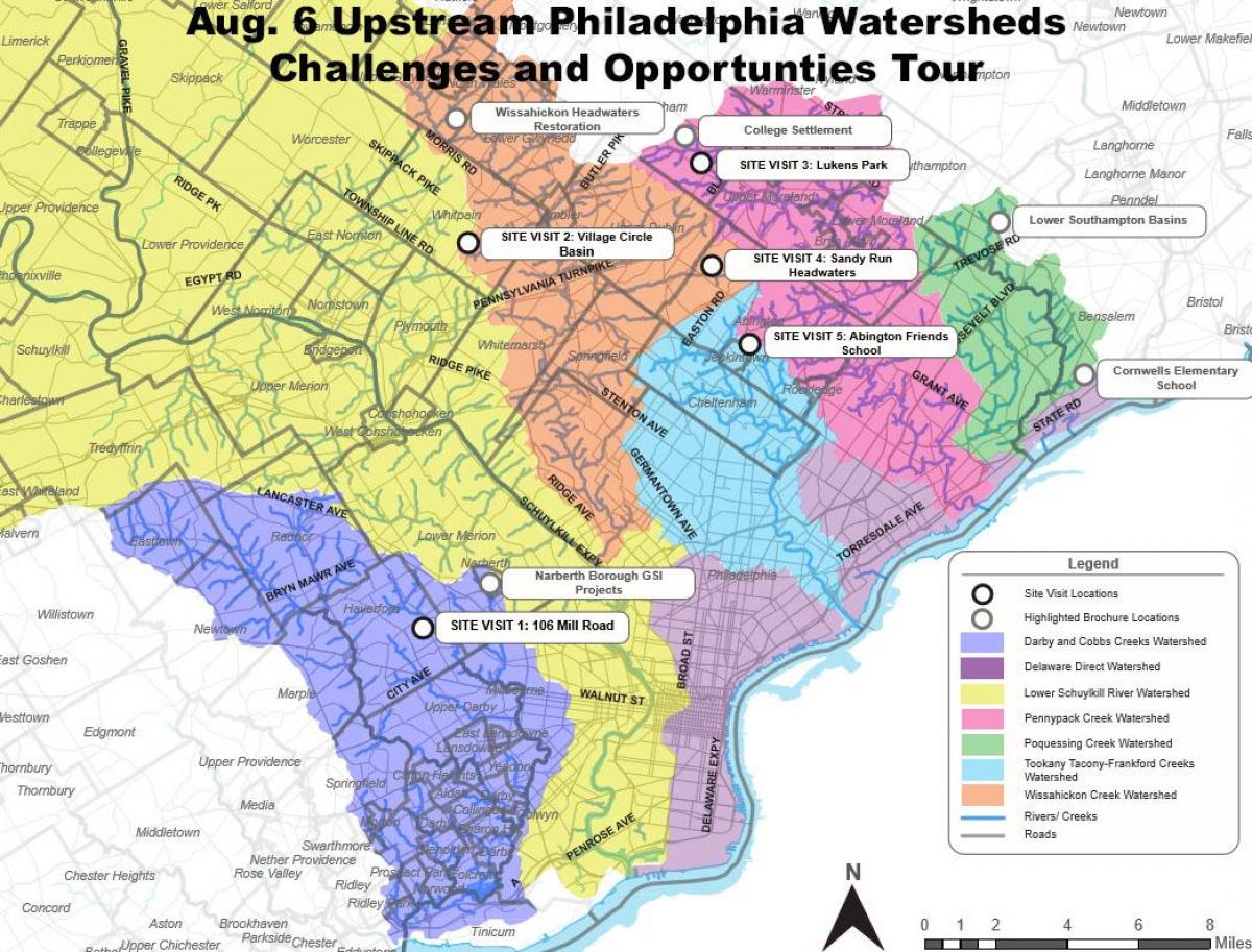suburbs ng Philadelphia mapa