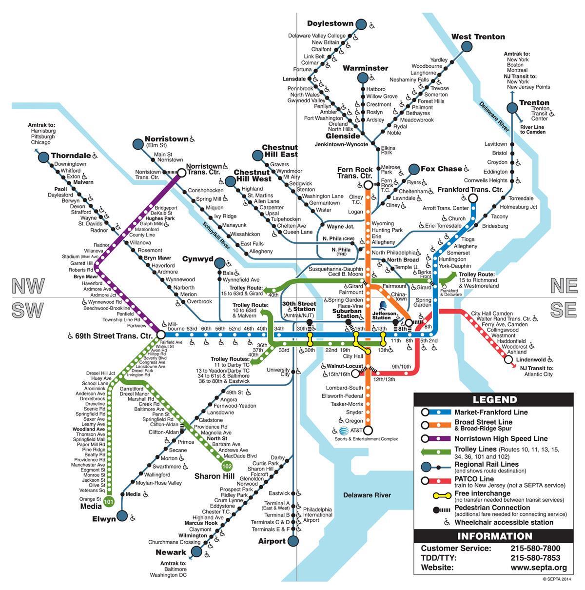 mapa ng subway Phila