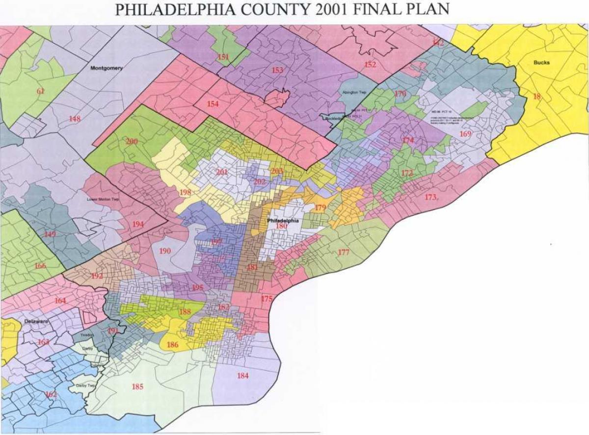 Philadelphia konseho ng distrito mapa
