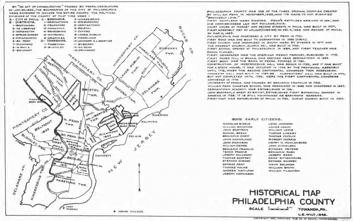 Philadelphia county mapa