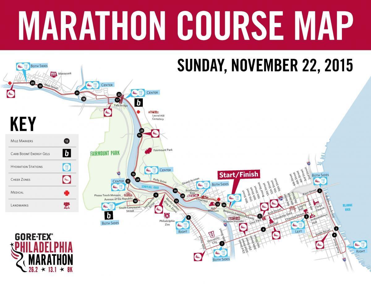 Philly marathon kurso mapa