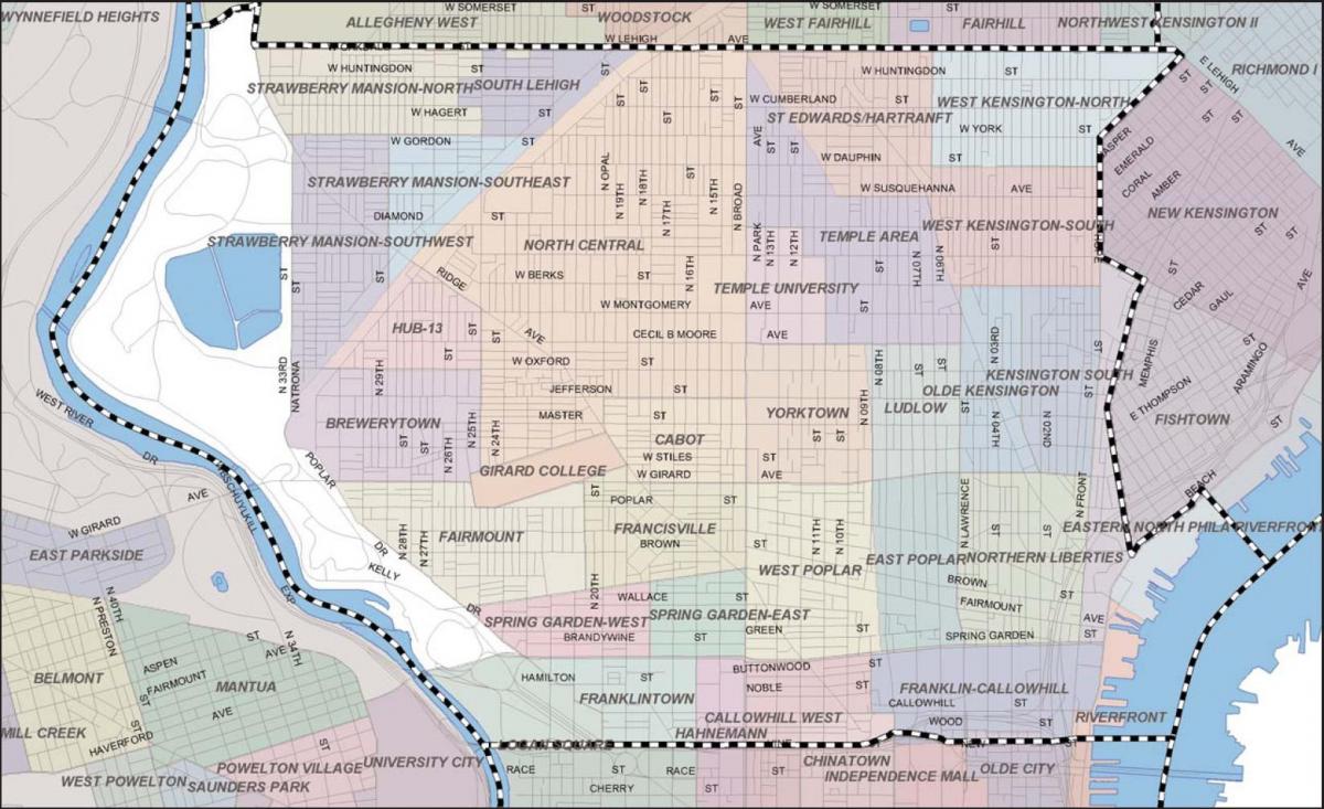 mapa ng Philadelphia matabang lupa
