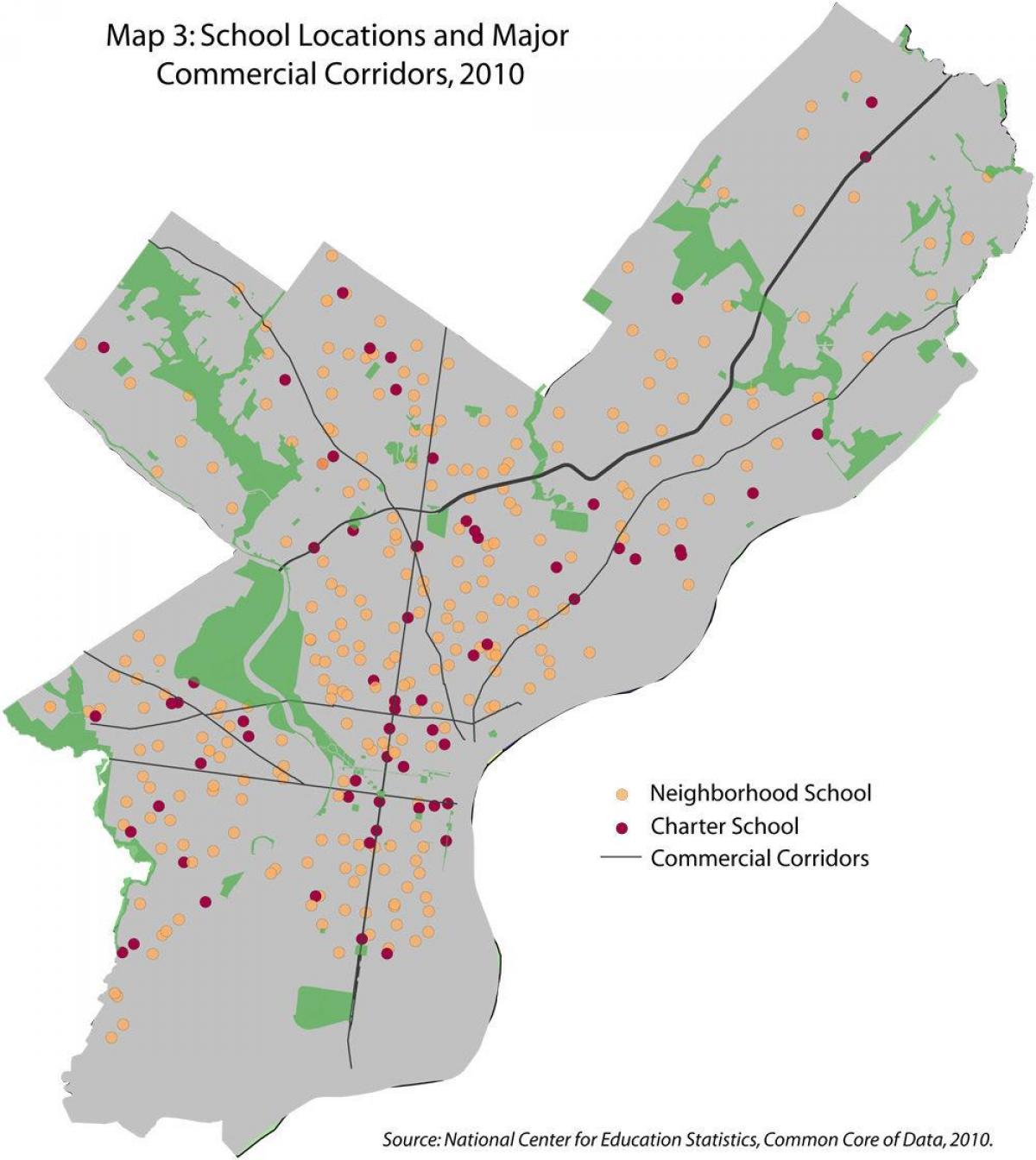 Philadelphia distrito ng paaralan ng mapa