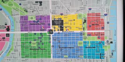Mapa ng sentro ng lungsod ng Philadelphia